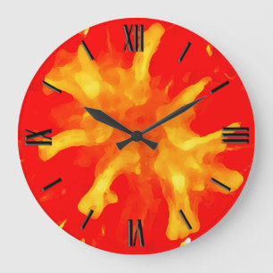 Flaming red pop art tomato grote klok