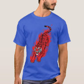 Flaming Red Tiger – Fierce Fire Beast T-shirt (Voorkant)