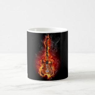 Flaming rock guitar koffiemok
