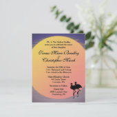 Flaming Setting Sun Evening Wedding Kaart (Staand voorkant)