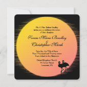Flaming Setting Sun Evening Wedding Kaart (Voorkant)