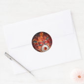 Flaming Skeleton op Drums Sticker (Envelop)