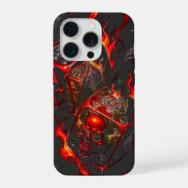 Flaming Skull Dice - High Stakes Rebel Graphic iPhone 15 Pro Hoesje
