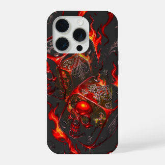 Flaming Skull Dice - High Stakes Rebel Graphic iPhone 15 Pro Hoesje