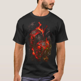 Flaming Skull Dice - High Stakes Rebel Graphic T-shirt