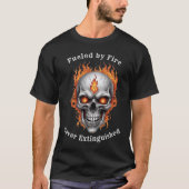 Flaming Skull Gothic Halloween T-shirt (Voorkant)