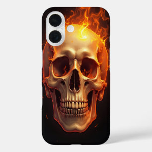 Flaming Skull iPhone 16 Hoesje