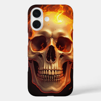 Flaming Skull iPhone 16 Hoesje