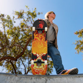 Flaming Skull Skateboard