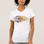 Flaming Soccer Ball Womens T-Shirt (Devant)