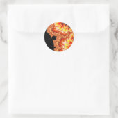Flaming Sun - Fractal Ronde Sticker (Tas)