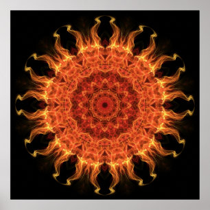 Flaming Sun Poster