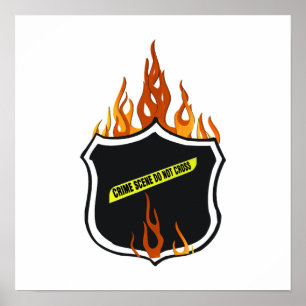 Flaming Tattoo politiesnop Poster