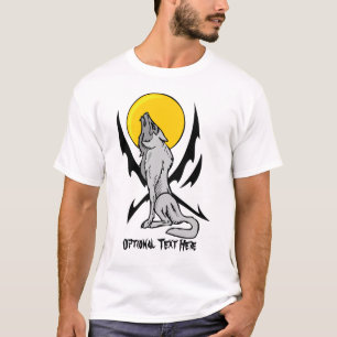 Flaming Tattoo Stijl Howling Wolf T-shirt