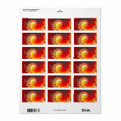 Flaming Tentacle - Fractal Art Etiket (Full Sheet)