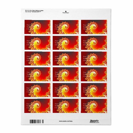 Flaming Tentacle - Fractal Art Etiket (Full Sheet)