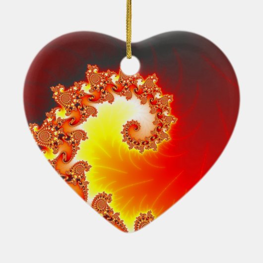 Flaming Tentacle - Fractal Art Keramisch Ornament (Achterkant)