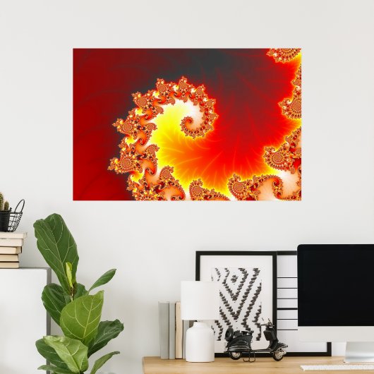 Flaming Tentacle - Fractal Art Poster (Thuiskantoor)