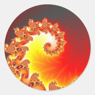 Flaming Tentacle - Fractal Art Ronde Sticker