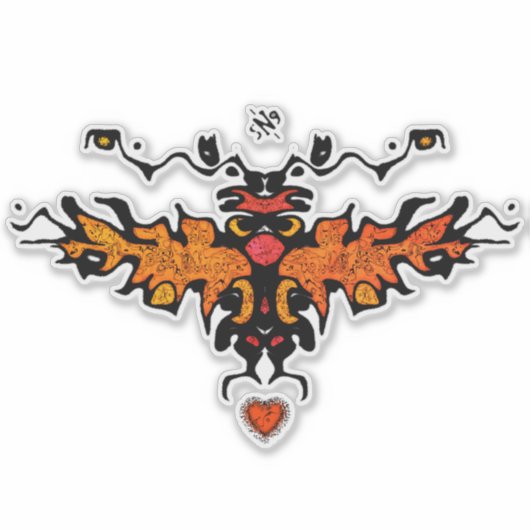 Flaming van een kleurrijke koele schets v3 sticker (Voorkant)