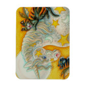 FLAMING ZWARTE KATTEN MET HALLOWEEN EENHOORN Kleur Magneet (Verticaal)