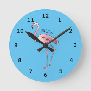 Flamingantia cartoon illustratie ronde klok