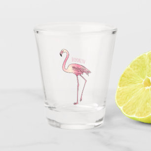 Flamingantia cartoon illustratie shot glas