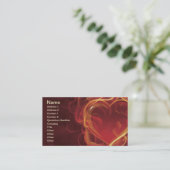 FlamingHart vuur donkerrode liefde vlamt hartvorm Visitekaartje (Staand voorkant)
