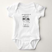 Flaminghoul Bats Skeleton Flamingo Halloween Romper (Voorkant)