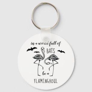 Flaminghoul Skeleton Flamingo Halloween Sleutelhanger