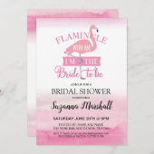 Flamingle avec moi Fête des mariées Invitation Fla (Devant / Derrière)