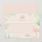 FLAMINGLE BABY SHOWER CARTE DE CONSEIL FLAMANT ROS (Devant / Derrière)