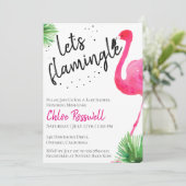 Flamingle Baby shower Invitation (Debout devant)