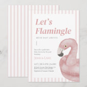 Flamingle Baby shower Invitation (Devant / Derrière)