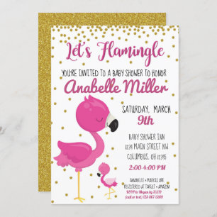 Flamingle Baby shower Invitation