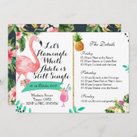 Flamingle Bachelorette Week-end Invitation Itinéra