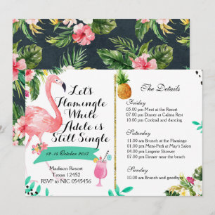 Flamingle Bachelorette Weekendschema Uitnodigen Kaart
