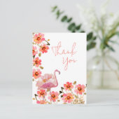 Flamingle Bloemen Bedankt Briefkaart (Staand voorkant)