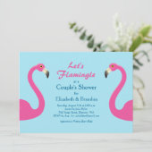 Flamingle Couple's Douche Invitation bleu clair (Debout devant)
