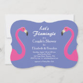 Flamingle Couple's Shower Invitation - violet (Devant)