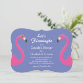 Flamingle Couple's Shower Invitation - violet (Debout devant)