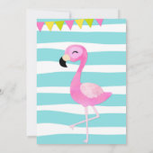 Flamingle Flamant rose Anniversaire Invitation (Dos)