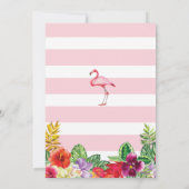 Flamingle Flamant rose Quinceanera Invitation du p (Dos)