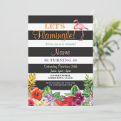 Flamingle Flamingo 40th Birthday Invite 30th Kaart (Staand voorkant)