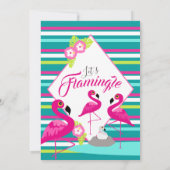 Flamingle flamingo baby douche uitnodigingen (Achterkant)