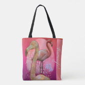 Flamingle Floral Flamingo Draagtas (Achterkant)