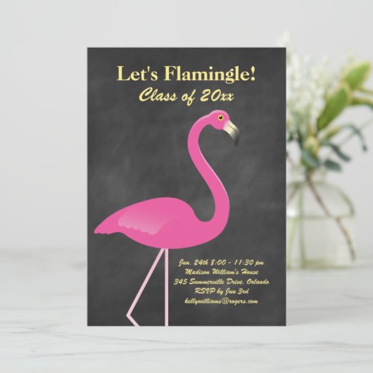 Flamingle Graduation Party - Chalkboard Kaart (Staand voorkant)