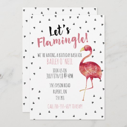 Flamingle ! Invitation (Devant / Derrière)