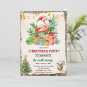 Flamingle Jingle Christmas in July Invitation (Debout devant)