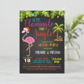Flamingle & Jingle Fête Invitation - Bl (Debout devant)